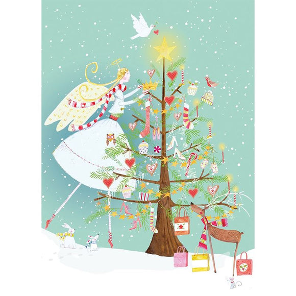 Real & Exciting - Angels & Tree - Christmas Advent Card