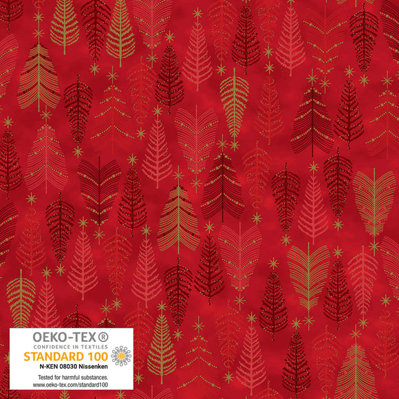 We Love Christmas~ Trees~ Dark Red/Gold