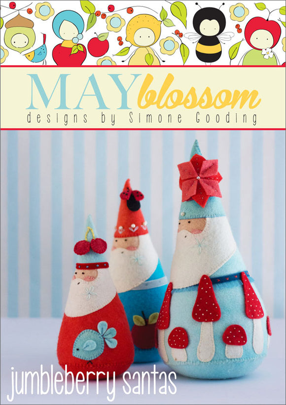 May Blossom~ Jumbleberry Santas~  pattern by Simone Gooding