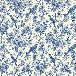 Toile de Jouy~ Birds ~ Navy