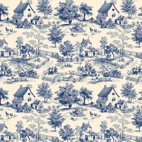 Toile de Jouy~ Farm ~ Navy