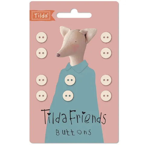 Tilda Friends Cotton Buttons~Neutral~9mm