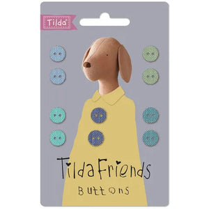 Tilda Friends Chambray Buttons~Cool~9mm