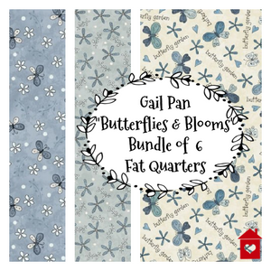 Gail Pan "Butterflies & Blooms" Bundle of 6 Fat Quarters
