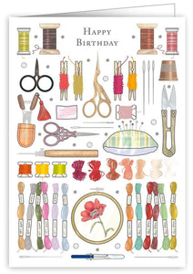 Happy Birthday "Sewing Kit"~ greeting  card